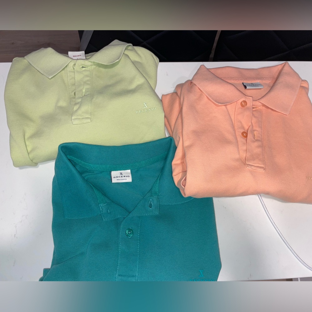 DECENIO Men’s  Polo Set - Light Green, Orange, Teal